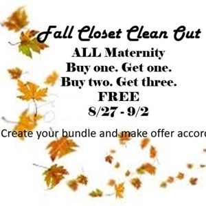 FALL CLOSET CLEANOUT -- MATERNITY & PLUS MATERNITY